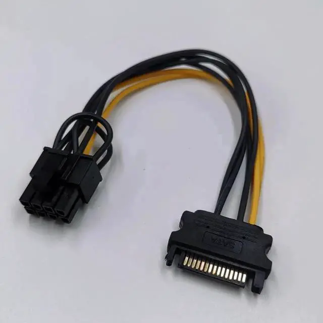 Main image of WRIARICH 20cm SATA 15Pin to 6+2 Pin PCIe Power Adapter Cable, SATA to 8Pin GPU Power Cord for Mining Rig
