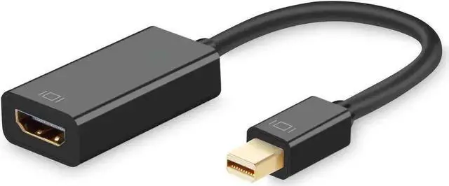 Main image of WRIARICH Gold-Plated Mini DP (Thunderbolt 2) Male to HDMI Female Adapter Support 4K For MacBook iMac Surface Dock Black