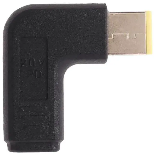 Alt view image 3 of 4 - WRIARICH Right Angle USB-C Female to Large Square DC Male Plug Adapter Converter for Laptops Power Supply