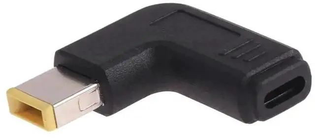Alt view image 4 of 4 - WRIARICH Right Angle USB-C Female to Large Square DC Male Plug Adapter Converter for Laptops Power Supply