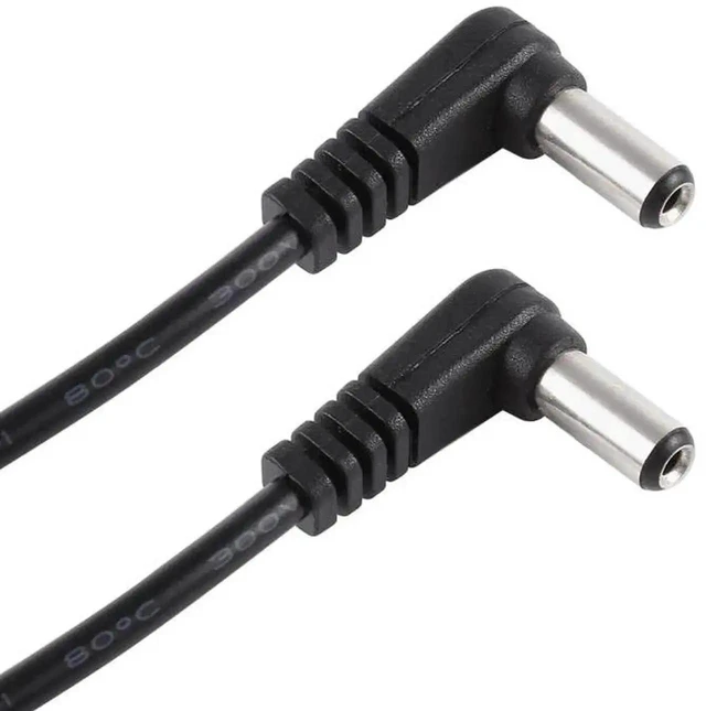 Alt view image 2 of 3 - WRIARICH 30cm 5A 5.5x2.1mm Elbow DC Male to Male Power Cable, 12-24V DC Cord