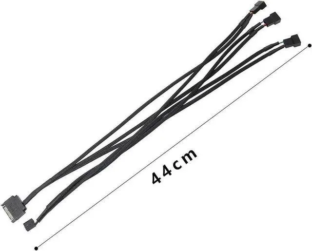 Alt view image 4 of 6 - WRIARICH 2 Pack SATA Power to 3/4 Pin PWM Fan Splitter Hub, 12V Desktop Chassis Cooling Fan Power Adapter