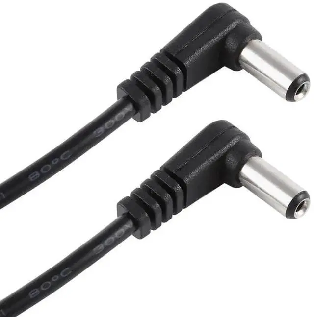 Main image of WRIARICH 30cm 5A 5.5x2.1mm Male to Male Right Angle DC Power Cable, 12V-24V High Current DC Extension Cord