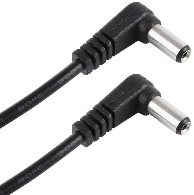 Alt view image 2 of 3 - WRIARICH 30cm 5A 5.5x2.1mm Male to Male Right Angle DC Power Cable, 12V-24V High Current DC Extension Cord