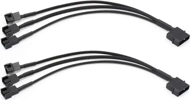 Main image of WRIARICH 2 Pack 10 Inch Molex to Triple 3Pin/4Pin PC Case Fan Splitter Power Adapter Cable