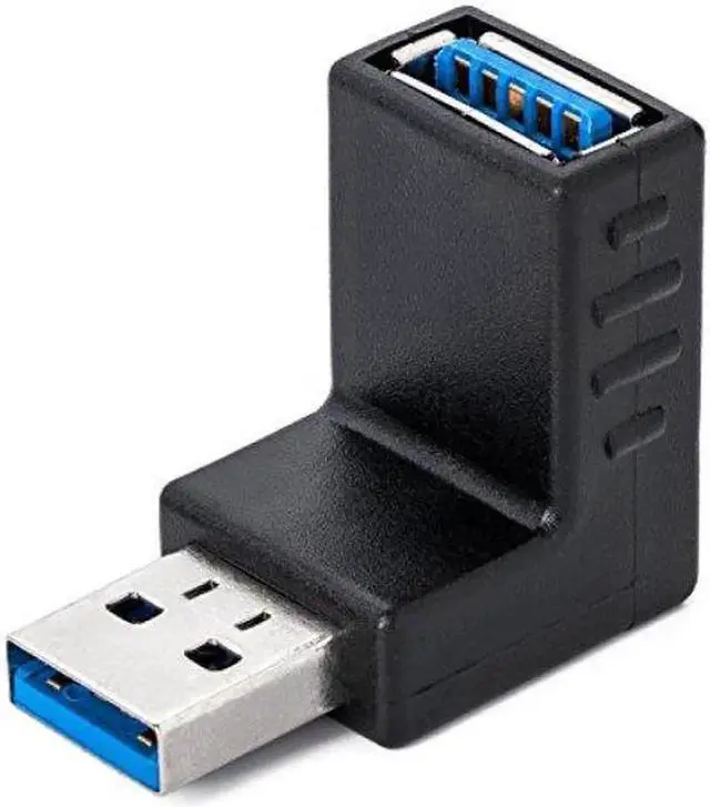 Alt view image 2 of 4 - WRIARICH 3 Pack 90 Degree Right Angle USB 3.0 Male to Female Coupler, Right Angled USB Adapter Connector
