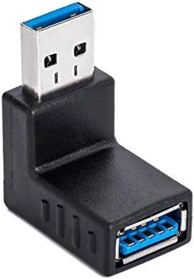 Alt view image 4 of 4 - WRIARICH 3 Pack 90 Degree Right Angle USB 3.0 Male to Female Coupler, Right Angled USB Adapter Connector