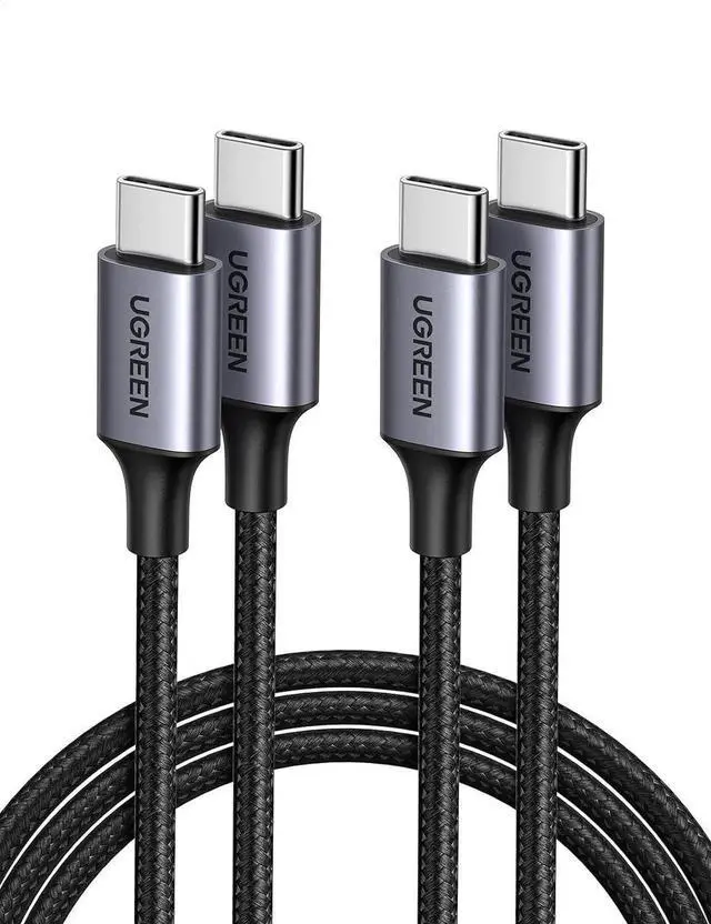 Main image of WRIARICH 2 Pack 10FT UGREEN USB-C to USB-C Cable, 60W Fast Charging Nylon Braided Cord Compatible with iPhone 17/16, Galaxy S25/S24/S22, Pixel 8/7, MacBook, Dell XPS, iPad, Switch, Steam Deck