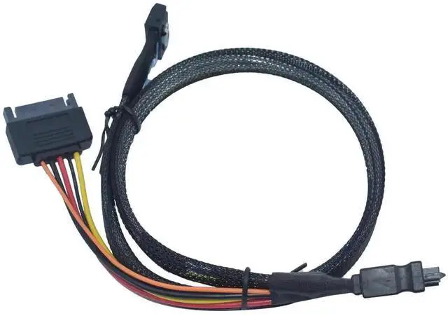 Alt view image 2 of 5 - WRIARICH PCIe 5.0 MCIO x4 to U.2 SFF-8639 NVMe SSD Converter Cable with 15Pin SATA Power, 3.3ft/100cm Storage Cord for Server Workstation NAS RAID Array