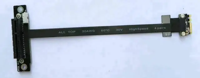 Alt view image 4 of 6 - WRIARICH R52SL M.2 A+E Key to PCIe x4 Flexible Riser Cable, PCIe 3.0 Ribbon Extension Cord Compatible with PCIe x1/x4/x16 Slots, 100cm