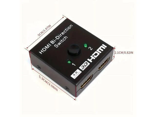 Alt view image 6 of 6 - WRIARICH HDMI Switch 4K@60Hz HDMI Splitter, Bi-Directional HDMI 2.0 HDCP 2.2 Switcher 2 In 1 Out, HDMI Splitter 1 In 2 Out Support 3D HDR For Xbox PS5/4 Roku HDTV Monitor