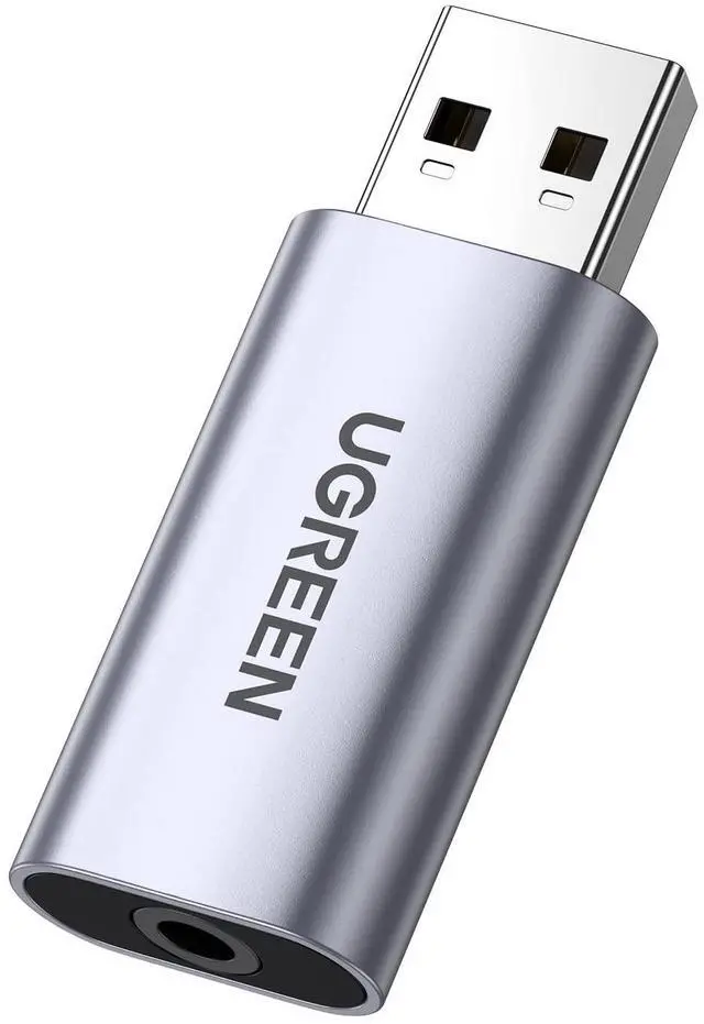 Main image of USB to Audio Jack USB External Sound Card 3.5mm Audio Adapter 2 in 1 USB A to Aux TRRS Headphone Adapter Microphone Stereo Jack Aluminum Compatible with PS5 PC Windows Mac Linux Laptop Desktop