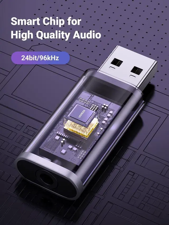Alt view image 4 of 7 - USB to Audio Jack USB External Sound Card 3.5mm Audio Adapter 2 in 1 USB A to Aux TRRS Headphone Adapter Microphone Stereo Jack Aluminum Compatible with PS5 PC Windows Mac Linux Laptop Desktop