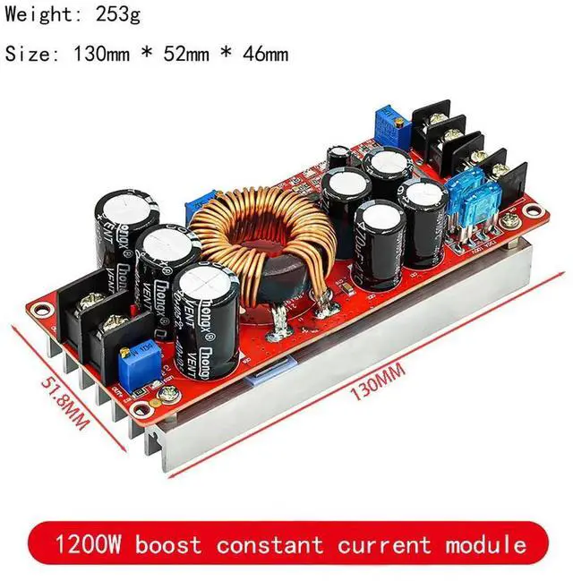 Alt view image 3 of 3 - WRIARICH 1200W high-power DC-DC boost constant voltage constant current adjustable vehicle charging power supply module
