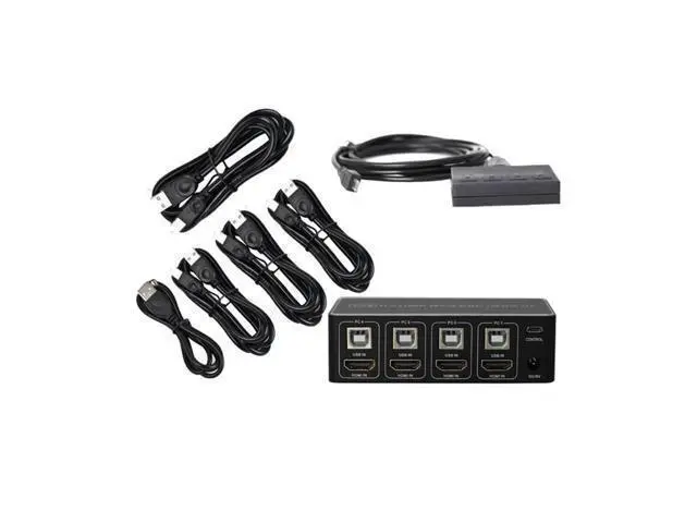 Alt view image 2 of 4 - WRIARICH 4 Port HDMI KVM Switch 4K@30HZ/1080P@60HZ USB HDMI KVM Switcher 4 in 1 Out USB HDMI for Mouse Keyboard Hub for PC Laptop Win7 Win10 MAC