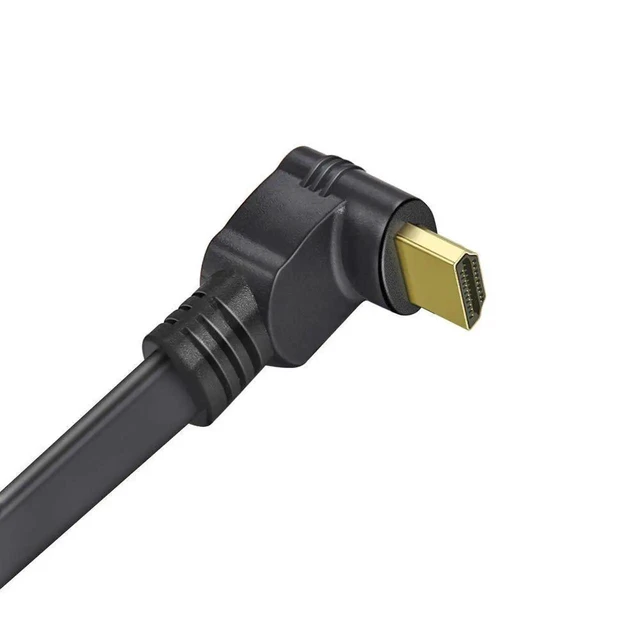 Alt view image 7 of 7 - WRIARICH Flat Slim High Speed HDMI Male to Male Extension Cable 270 Degree Right Angle (1 Feet) Adapter Converter Cable (Pack of 2)