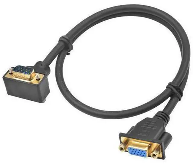 Main image of WRIARICH Vszerda VGA Extension Cable, 90 Degree Up Angle VGA Cable Male to Female Extension Extender Cable 1080P Full HD for PC TV Projector,1.5ft