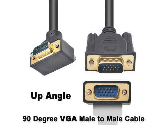 Alt view image 2 of 7 - WRIARICH Vszerda VGA Cable Male to Male 5ft, 90 Degree VGA Cable Up Angle 15 Pin Male to Male Monitor Cable Support 1080P for Computer PC Laptops TV Projectors