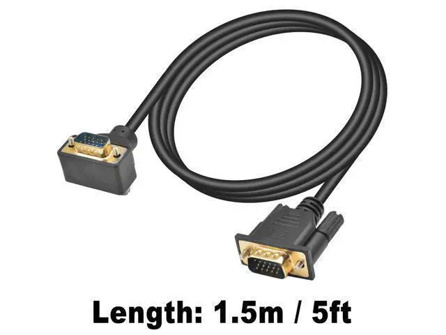 Alt view image 7 of 7 - WRIARICH Vszerda VGA Cable Male to Male 5ft, 90 Degree VGA Cable Up Angle 15 Pin Male to Male Monitor Cable Support 1080P for Computer PC Laptops TV Projectors