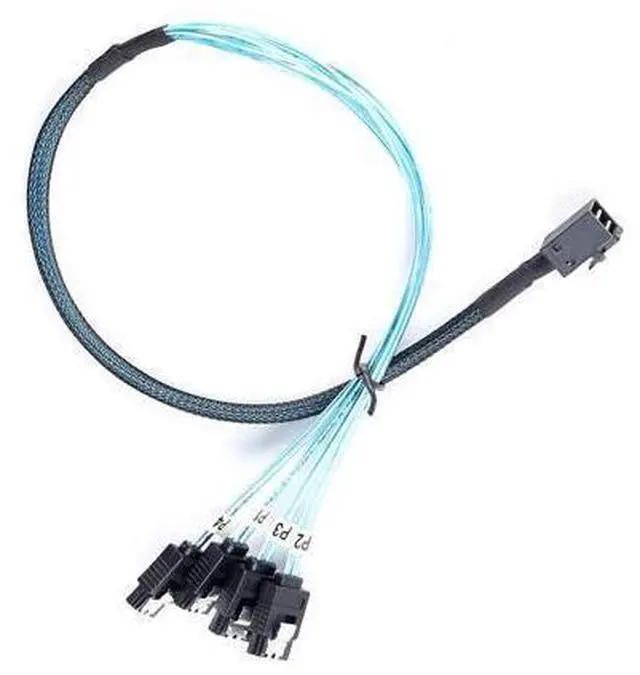 Alt view image 5 of 7 - WRIARICH Vszerda 2Pack Mini SAS to SATA Cable: 0.5M SFF-8643 to SATA Forward Breakout Mini SAS HD SFF 8643 Controller to Hard Drive Cable (1.6FT)