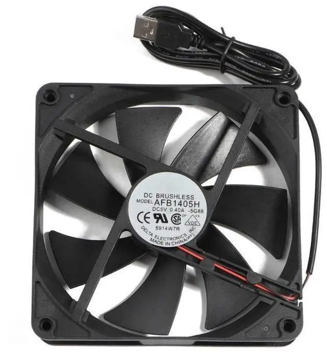 Main image of WRIARICH 5V USB Connector 1800RPM PC Fan Cooler Heatsink Exhaust CPU Cooling Fan Replacement 140x140mm 14CM