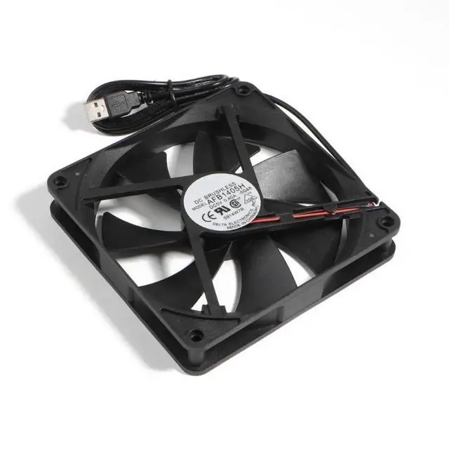 Alt view image 5 of 6 - WRIARICH 5V USB Connector 1800RPM PC Fan Cooler Heatsink Exhaust CPU Cooling Fan Replacement 140x140mm 14CM