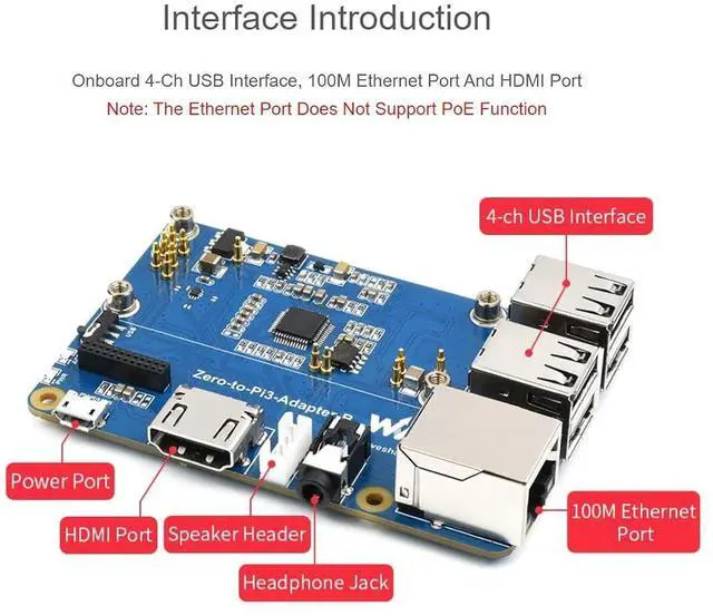Alt view image 3 of 7 - WRIARICH Pi Zero 2W to Raspberry Pi 3B/B+ Adapter,Based on Raspberry Pi Zero 2W to Reproduce The Original Appearance of The 3B Series,Alternative Solution for Raspberry Pi 3 Model B/B+
