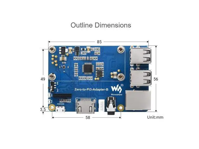Alt view image 7 of 7 - WRIARICH Pi Zero 2W to Raspberry Pi 3B/B+ Adapter,Based on Raspberry Pi Zero 2W to Reproduce The Original Appearance of The 3B Series,Alternative Solution for Raspberry Pi 3 Model B/B+