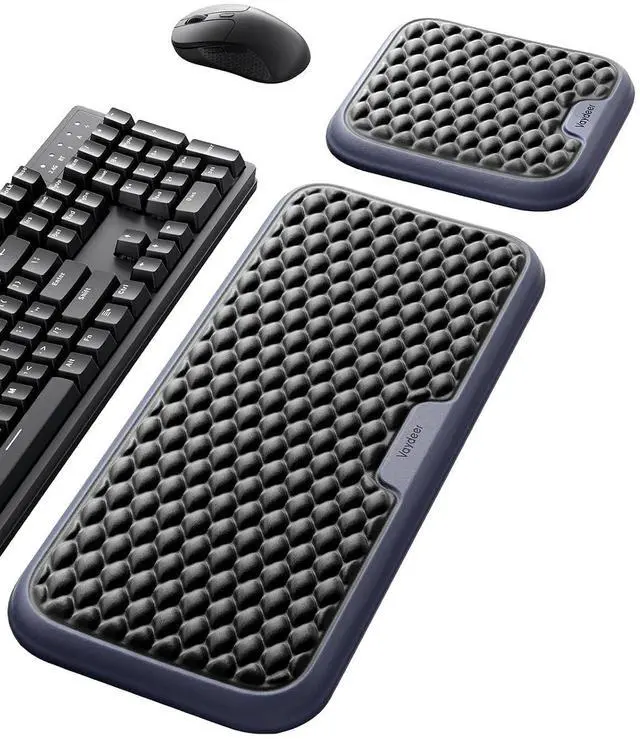 Main image of WRIARICH Extra Large Wide Wrist Rest Set for Keyboard and Mouse, Computer Ergonomic Wrist Support, Armrest Elbow Pad Mouse Rest, Typing Pain Relief Soft Memory Foam Desk Cushion for Office Work Gaming