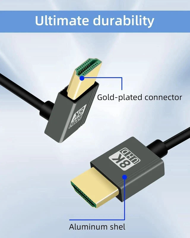 Alt view image 3 of 7 - WRIARICH 8K Up Angle HDMI Coiled Cable 2.2FT, 270 Degree Short HDMI to HDMI Cable, Spring Spiral HDMI 2.1 Cable 8K@60Hz,48Gbps,for Camera/TV/Capture Cards/Tablet