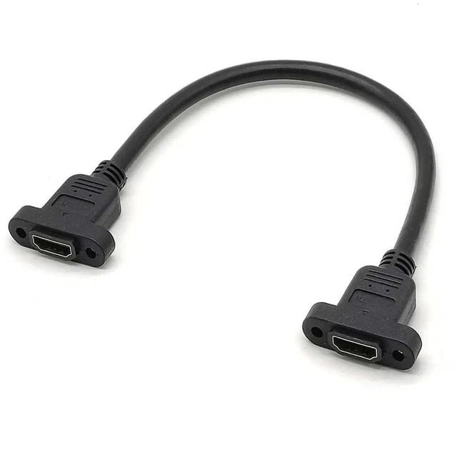 Main image of WRIARICH HDMI Female to HDMI Female Data Transfer Cable Adapter High Speed Extension Cable with Screws 30CM