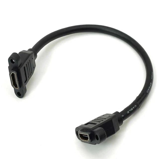 Alt view image 6 of 7 - WRIARICH HDMI Female to HDMI Female Data Transfer Cable Adapter High Speed Extension Cable with Screws 30CM