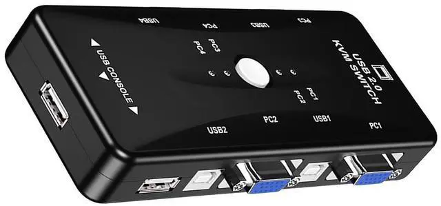 Main image of WRIARICH KVM Switcher Four in One out Mouse Keyboard Switch Splitter 4 Port USB Audio Video Switcher VGA Printer Share Switch