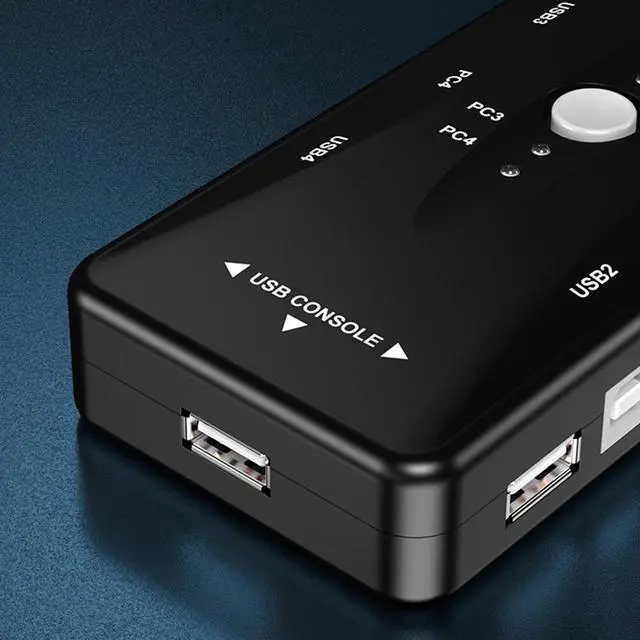 Alt view image 4 of 7 - WRIARICH KVM Switcher Four in One out Mouse Keyboard Switch Splitter 4 Port USB Audio Video Switcher VGA Printer Share Switch