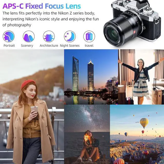 Alt view image 5 of 7 - WRIARICH AF 33mm f/1.4 F1.4 Z Lens for Nikon Z Mount, APS-C Z Mount Lens for Nikon Zfc Z5 Z6 Z7 II Z50