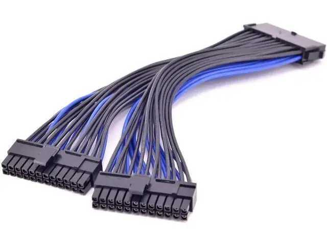 Alt view image 5 of 6 - WRIARICH Vszerda 24Pin 1 to 2 Power Supply Extension Cable ATX 24 Pin Male to Female Power Port C