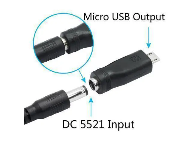 Alt view image 3 of 7 - WRIARICH Vszerda DC 5.5mm x 2.1mm to Micro USB Adapter, 5V DC 5521 Female to Micro USB Male Plug Convert Connector Power (4Pcs)