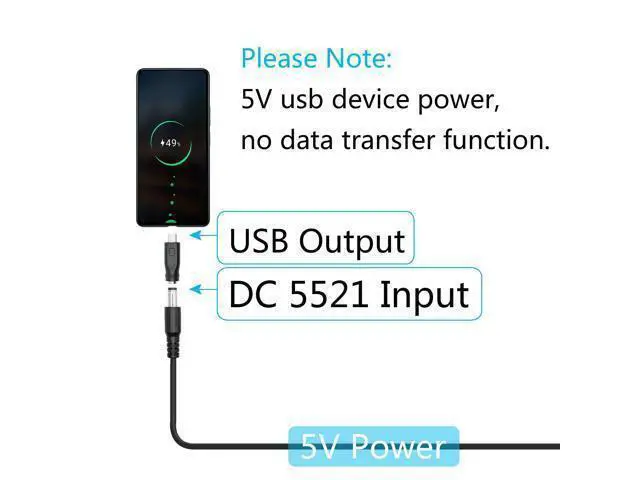 Alt view image 4 of 7 - WRIARICH Vszerda DC 5.5mm x 2.1mm to Micro USB Adapter, 5V DC 5521 Female to Micro USB Male Plug Convert Connector Power (4Pcs)