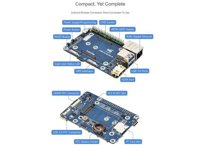 Alt view image 7 of 7 - WRIARICH Mini Base Board (B) Compatible with Raspberry Pi Compute Module 5,Suitable for Evaluating The Raspberry Pi CM5 Or Being Integrated Into End Products