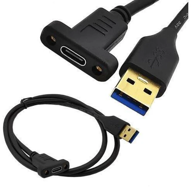 Main image of WRIARICH Vszerda USB3.0 to Type-C Cable Cord,6ft USB-C USB 3.1 Type-C Female to USB 3.0 A Male Data & Charging Cable with Panel Mount Screw Hole (6ft/1.8m)