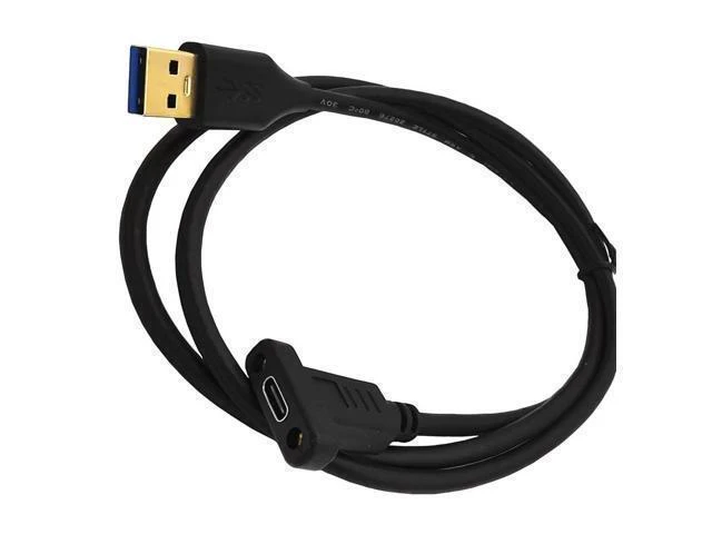 Alt view image 3 of 7 - WRIARICH Vszerda USB3.0 to Type-C Cable Cord,6ft USB-C USB 3.1 Type-C Female to USB 3.0 A Male Data & Charging Cable with Panel Mount Screw Hole (6ft/1.8m)