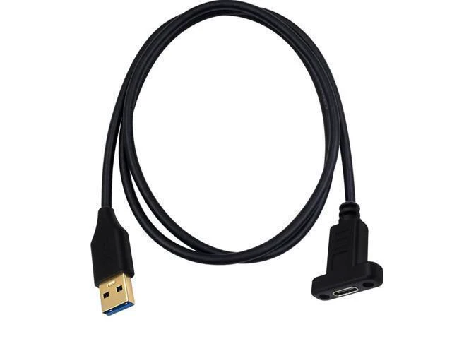 Alt view image 4 of 7 - WRIARICH Vszerda USB3.0 to Type-C Cable Cord,6ft USB-C USB 3.1 Type-C Female to USB 3.0 A Male Data & Charging Cable with Panel Mount Screw Hole (6ft/1.8m)