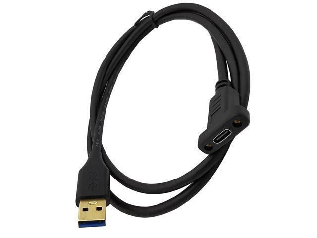 Alt view image 5 of 7 - WRIARICH Vszerda USB3.0 to Type-C Cable Cord,6ft USB-C USB 3.1 Type-C Female to USB 3.0 A Male Data & Charging Cable with Panel Mount Screw Hole (6ft/1.8m)