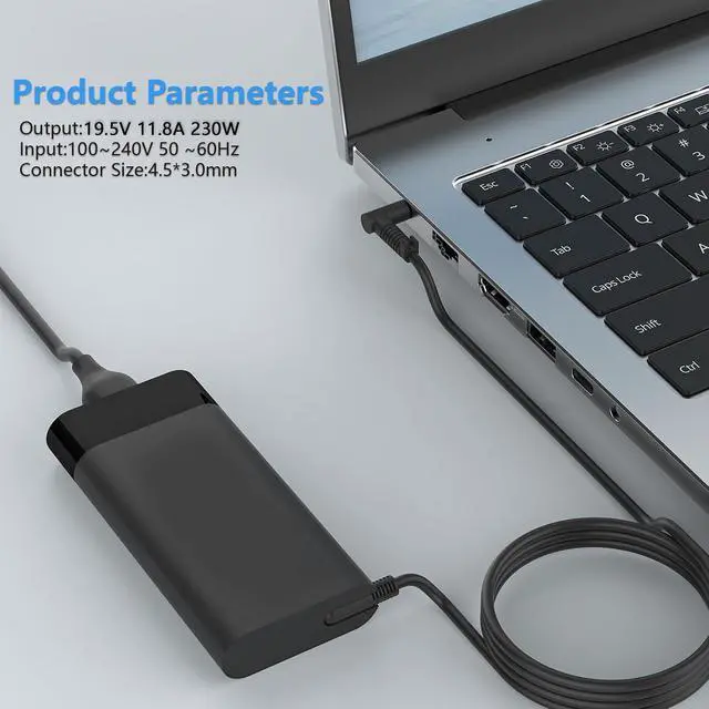 Alt view image 5 of 7 - WRIARICH New 230W 4.5mm Blue Tip Charger Compatible with HP M41303-001 Omen 15 16 Victus 16 Zbook Fury 16 G8 G9 G10 TPN-LA10 M35733-001 M85389-003 19.5V 11.8A Gaming Laptop Adapter Power Cord
