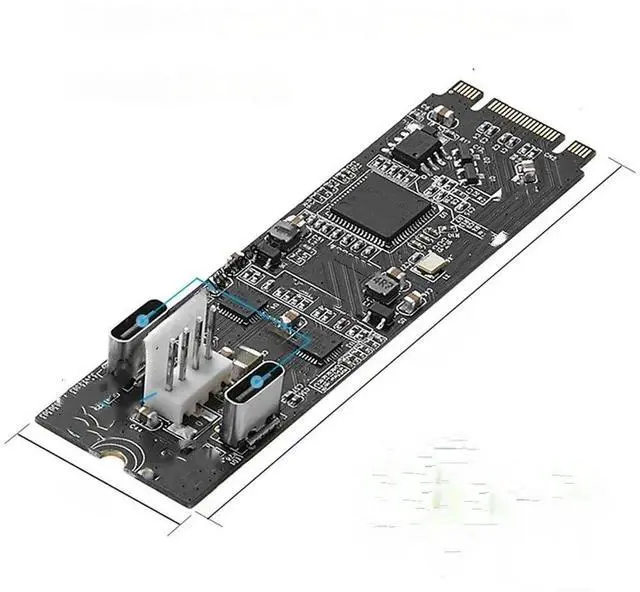 Main image of WRIARICH Asm3142 M.2 to 2 Ports Type-c Host Controller Card USB 3.2 Gen2 10 Gbps USB C M.2 22x60 B Key M Key Data Transfer Riser