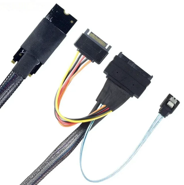 Main image of WRIARICH M. 2 SFF-8643 to U.2 SAS SFF-8639 with SATA 15P and 7P Server Adapter Cable