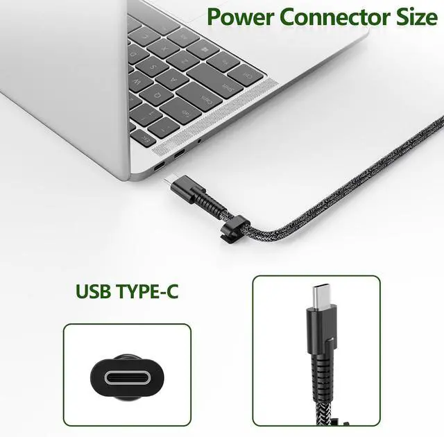 Alt view image 2 of 7 - WRIARICH 110W USB C AC Charger for HP M52950-001 M52946-003 M52946-001 TPN-CA24 TPN-DA24 HP Elite Dragonfly G3 ZBook Firefly 16 G9 G10 EliteBook 860 865 G9 G10 Laptop Power Adapter Supply Cord