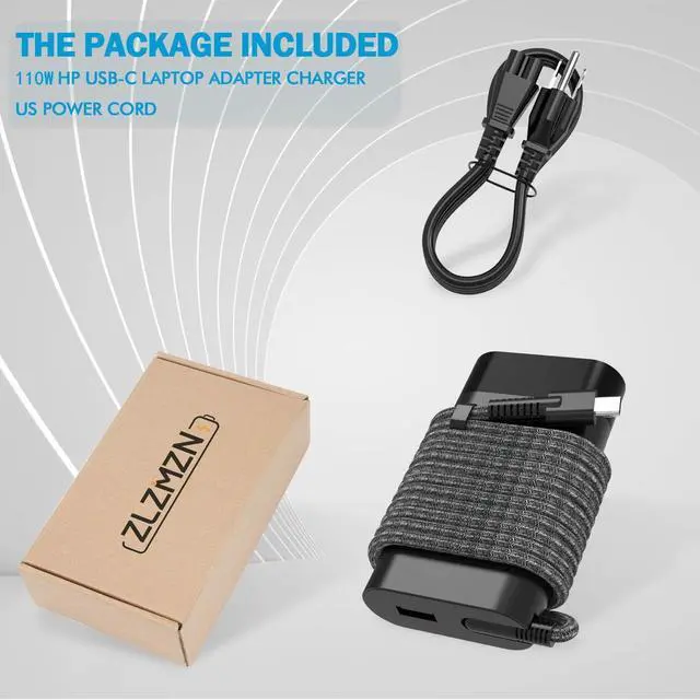 Alt view image 7 of 7 - WRIARICH 110W USB C AC Charger for HP M52950-001 M52946-003 M52946-001 TPN-CA24 TPN-DA24 HP Elite Dragonfly G3 ZBook Firefly 16 G9 G10 EliteBook 860 865 G9 G10 Laptop Power Adapter Supply Cord