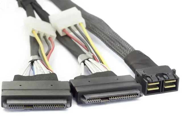 Main image of WRIARICH 2 Ports MINI SAS SFF-8643 4I to 2 Ports SAS 8639 with POWER server Adapter cable