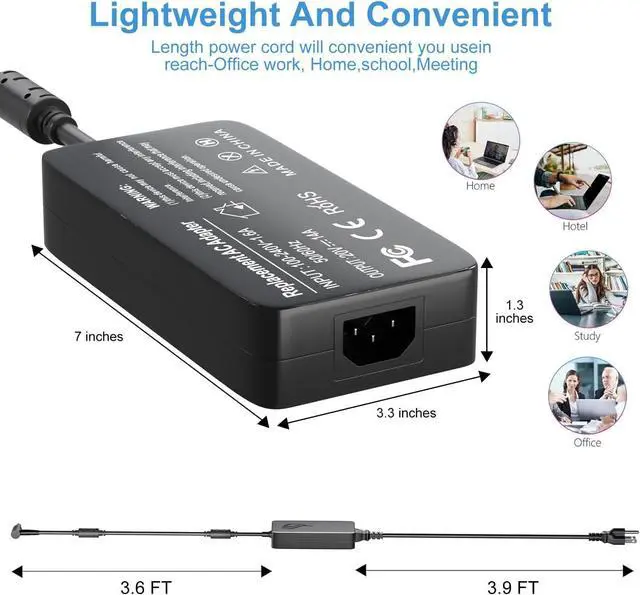 Alt view image 6 of 6 - WRIARICH 280W Laptop Charger Compatible with Asus Rog Strix G18 G17 G16 G15 Laptop adp-280eb b Charger adp-280eb f Charger adp-280bb b Power Supply Adapter Cord